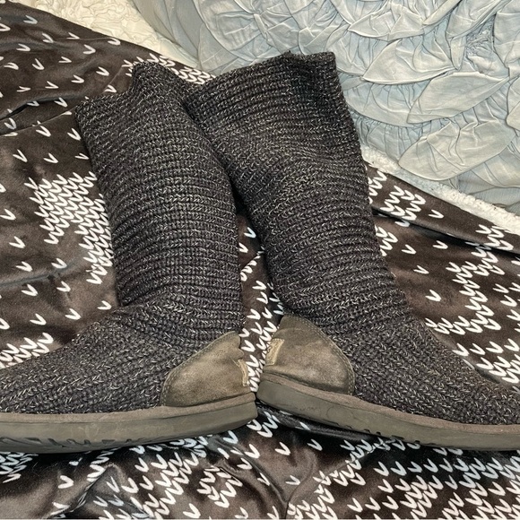 Ugg Grey Knit Button Boots 7 - Picture 4 of 5